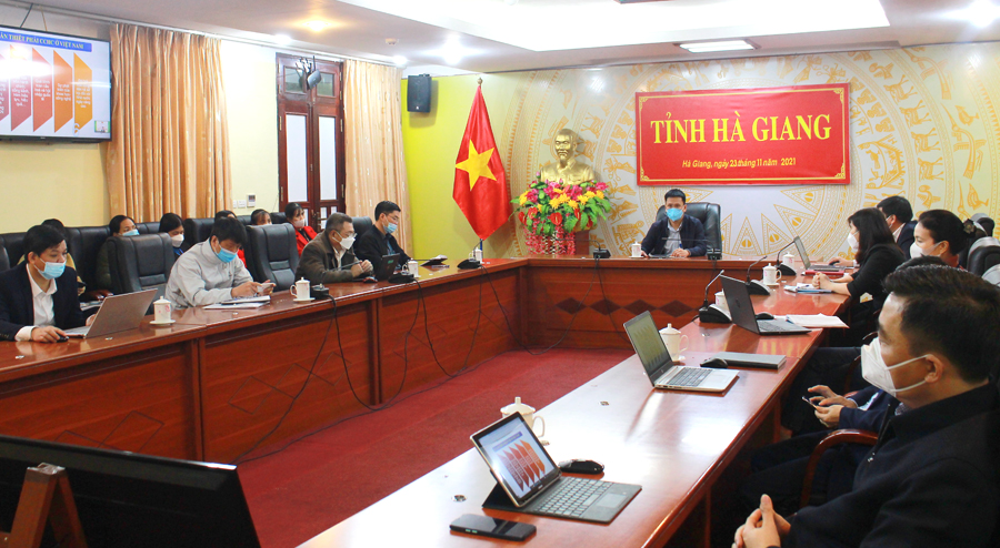 Các đại biểu dự hội nghị tại điểm cầu tỉnh