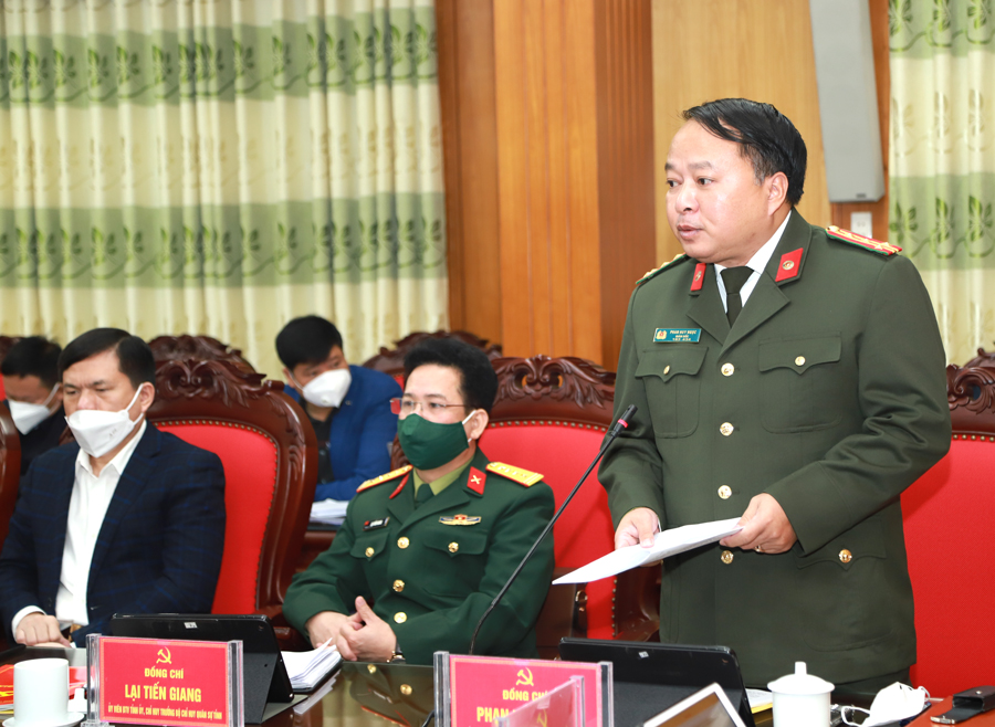 Giám đốc Công an tỉnh Phan Huy Ngọc đề nghị quan tâm phong ngừa tình trạng vi phạm pháp luật trong cán bộ, đảng viên.