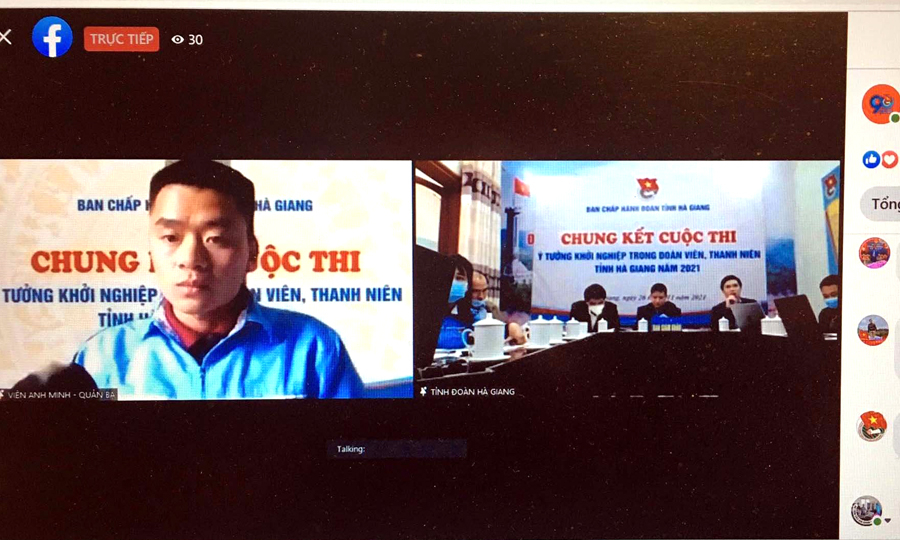 Cuộc thi Ý tưởng khởi nghiệp do Tỉnh đoàn phối hợp tổ chức được tổ chức bằng hình thức trực tuyến.