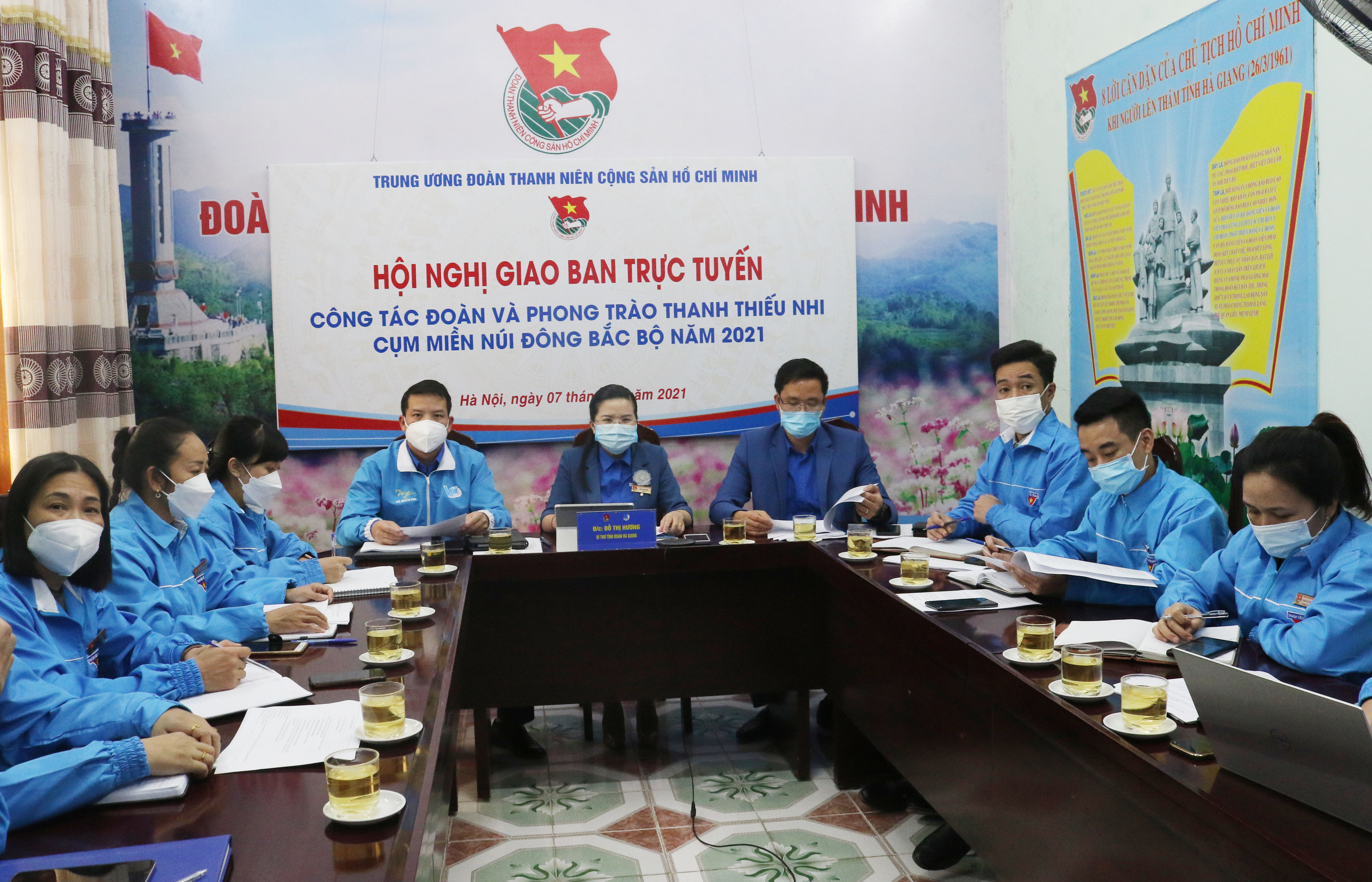 Các đại biểu dự hội nghị tại điểm cầu Tỉnh đoàn Hà Giang