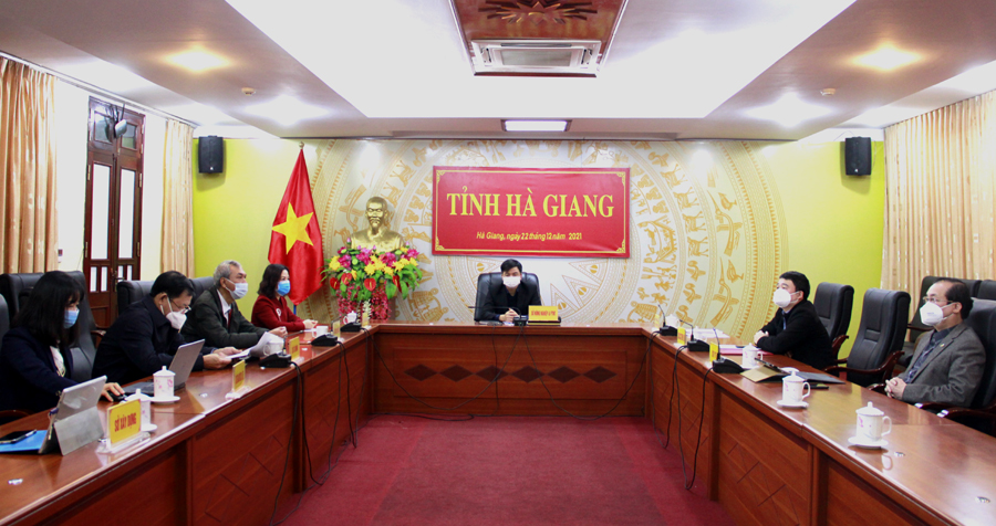 Các đại biểu dự hội nghị tại điểm cầu của tỉnh