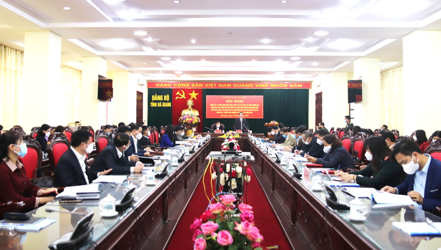 Các đại biểu dự hội nghị triển khai công tác dân vận, thực hiện quy chế dân chủ năm 2022.