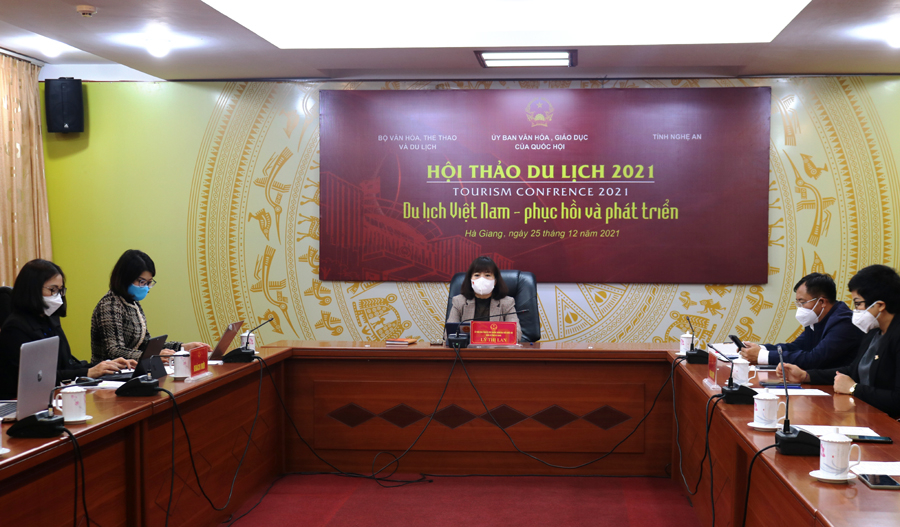 Các đại biểu dự hội thảo tại điểm cầu Hà Giang.