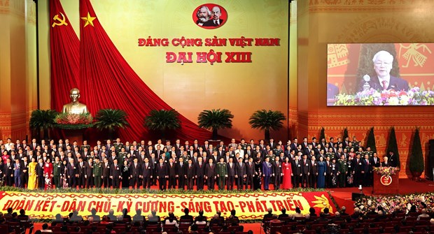 Đồng chí Nguyễn Phú Trọng, Tổng Bí thư Ban Chấp hành Trung ương khóa XIII, Chủ tịch nước CHXHCN Việt Nam thay mặt Ban Chấp hành Trung ương khóa XIII phát biểu ý kiến.