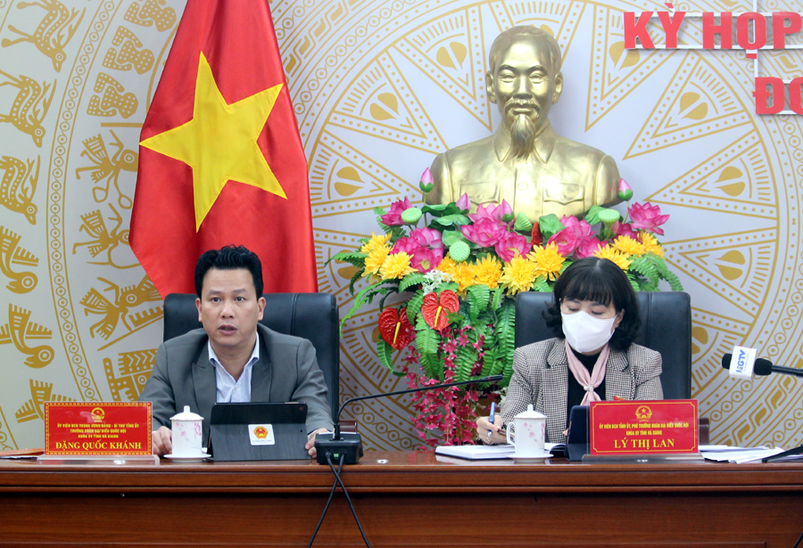 Bí thư Tỉnh ủy Đặng Quốc Khánh, Trưởng Đoàn ĐBQH khóa XV đơn vị tỉnh Hà Giang thảo luận về chủ trương đầu tư Dự án xây dựng công trình đường bộ cao tốc Bắc – Nam phía Đông, giai đoạn 2021 – 2025.