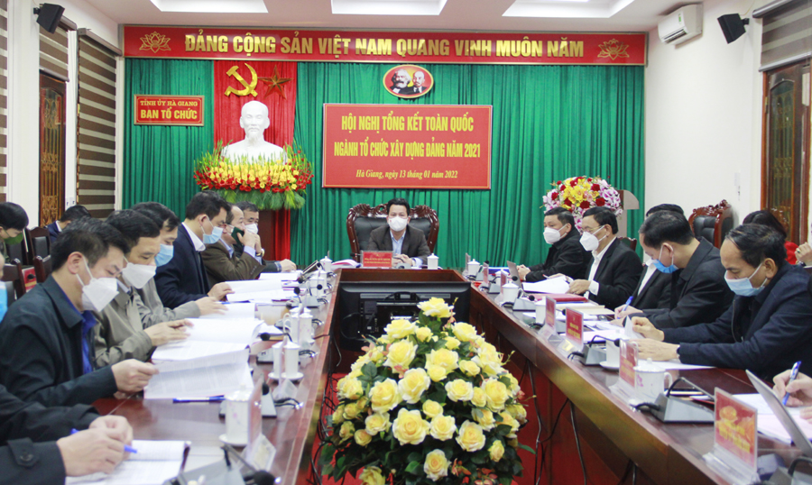 Các đại biểu dự hội nghị tại điểm cầu tỉnh Hà Giang.